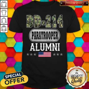 Nice DD-214 Paratrooper Alumni American Flag Shirt