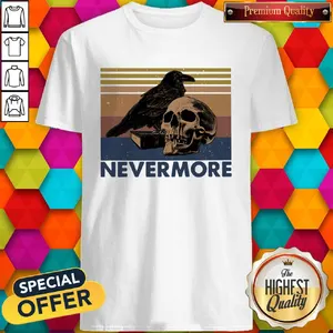 Nice Raven Skull Nevermore Vintage Retro Shirt