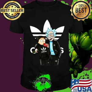 Rick and morty adidas logo shirt