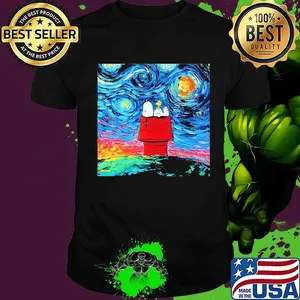 Snoopy and woodstock starry night van gogh shirt