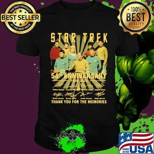 Star trek 54th anniversary 1966 2020 thank you for the memories signatures shirt