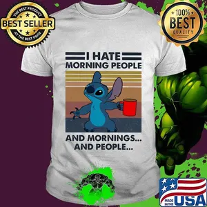 Stitch i hate morning people  and mornings and people vintage retro shirt