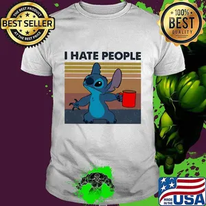 Stitch i hate people vintage retro shirt