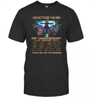 Doctor Who 58Th Anniversary 1963 2021 Thank You For The Memories Signatures T-Shirt Classic Mens T-shirt
