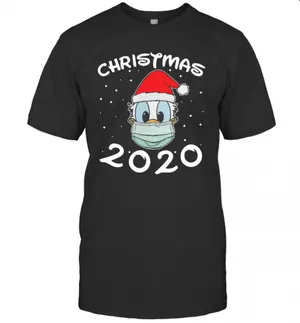 Face Donald Santa Wear Mask Merry Christmas 2020 Christmas T-Shirt Classic Mens T-shirt