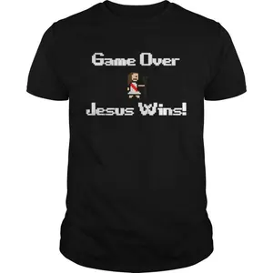 Game over Jesus wins gaming faith bible shirt