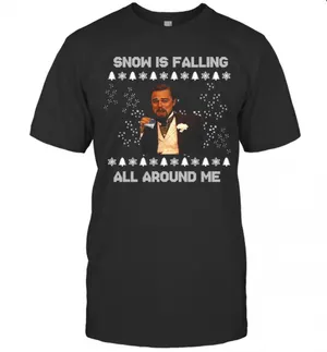 Leonardo Dicaprio Snow Is Falling All Around Me Christmas T-Shirt Classic Mens T-shirt