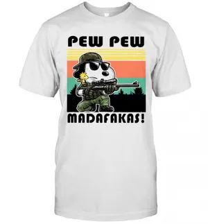 Snoopy Pew Pew Madafakas Vintage T-Shirt Classic Mens T-shirt