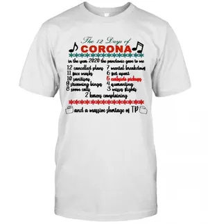 The 12 Days Of Corona Christmas T-Shirt Classic Mens T-shirt