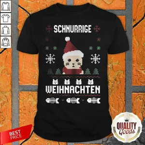 Funny Schnurrige Weihnachten Ugly Christmas Shirt