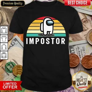 Hot Gaming Meme Impostor Among Game Us Sus Gift Vintage Sunset Shirt