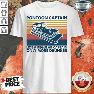 Official Pontoon Captain Like A Regular Captain Only More Drunker Vintage Retro Shirt