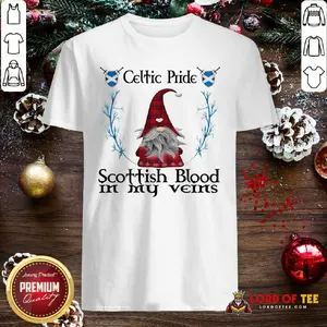 Premium Gnome Celtic Pride Scottish Blood In My Veins Shirt