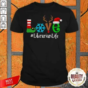 Pretty Love Snow Elf Reindeer Librarian Life Christmas Shirt