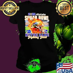 2025 Allstate Sugar Bowl Notre Dame Fighting Irish fire helmet shirt