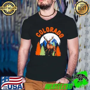 Colorado Mountain Deer Hunter Sunset Vintage Retro Hunting Shirt