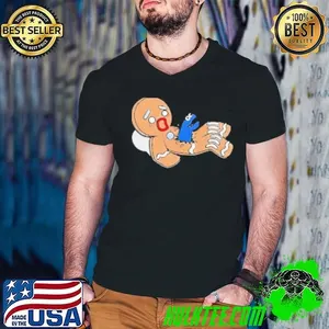 Cookie Monster with Gingerbread Man Shirt