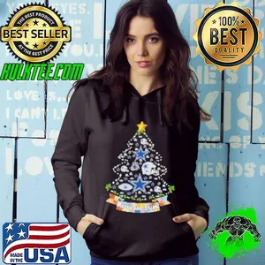 Dallas Cowboys logo helmet Tree Merry and Bright Christmas Shirt