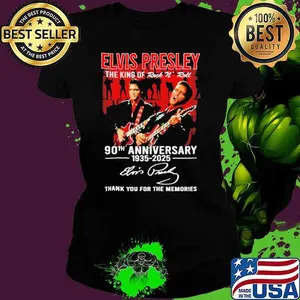 Elvis Presley the King of Rock N Roll 90th anniversary 1935 2025 shirt