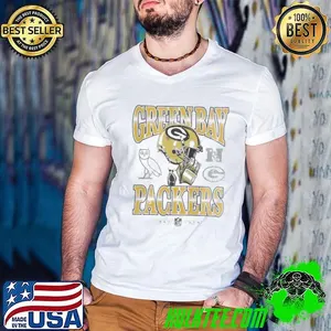 Gray Green Bay Packers Graphic  Shirt