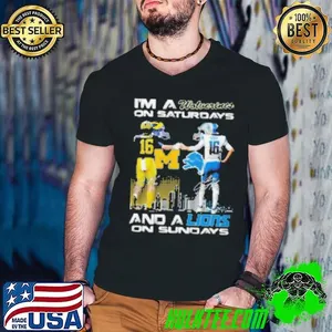 I'm a Michigan Wolverines On Saturdays And Detroit Lions On Sundays Shirt