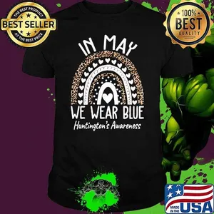 In May Blue Huntington'S Awareness Rainbow Leopard T-Shirt