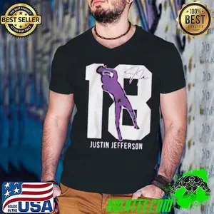 Justin Jefferson Minnesota Vikings Youth Purple Action Number Silo Player Shirt