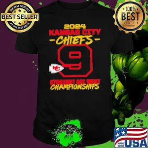 Kansas City Chiefs 9 Straight AFC West Division Championship Shirt