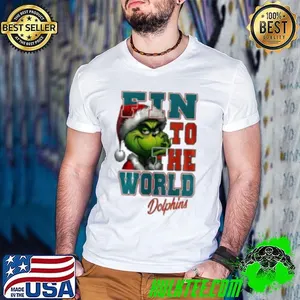 Miami Dolphins X Grinch Christmas Fin to the World Shirt
