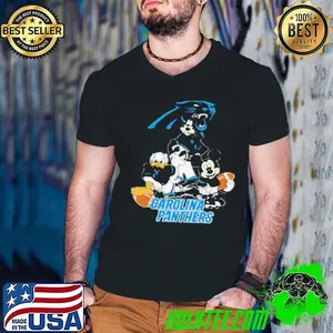 Mickey Friends Carolina Panthers Tee Disney Inspired Game Day Football NFL Shirt