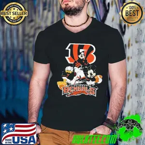 Mickey Friends Cincinnati Bengals Tee Disney Inspired Game Day Football NFL Shirt