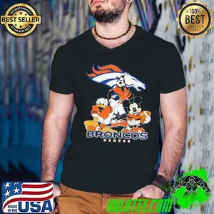 Mickey Friends Denver Broncos Tee Disney Inspired Game Day Football NFL Shirt