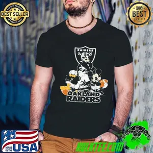 Mickey Friends Oakland Raiders Tee Disney Inspired Game Day Football NFL Shirt