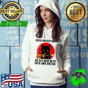 Never Underestimate An Old Man With Cats And Guitar T Shirt Shirt