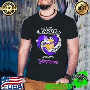 Never underestimate a woman who understands football and loves Vikings diamond shirt