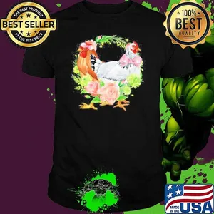 Preppy Chicken Girly Floral Design Backyard Chickens Farm Shirt