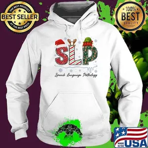 SLP Speech Language Pathologist Christmas Santa Hat And Elf Hat T-Shirt