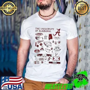The University of Alabama Crimson Tide Vive La Fete Impressions Artwork Est 1856 logo shirt