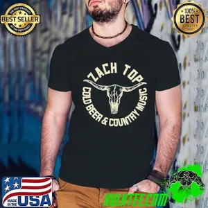 Zach Top cold beer and country music shirt
