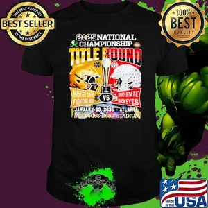 2025 National Championship title bound Notre Dame Fighting Irish vs Ohio State Buckeyes helmet shirt