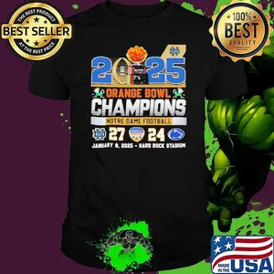 2025 Orange Bowl Champions Notre Dame Football score Fan Favorite shirt