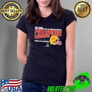 Arizona State Sun Devils 2025 Chick fil A Peach Bowl Champions College Football Playoff Quarterfinal Vintage Style With Helmet  Shirt