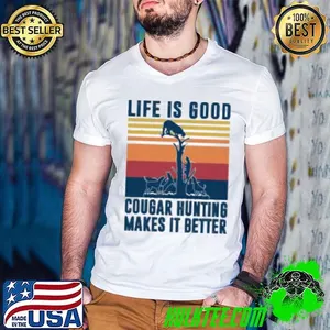 Cougar Hunting Gifts Men Women Mountain Lion Hunter Shirt