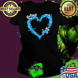 Detroit Lions fan big heart with the team logo Shirt