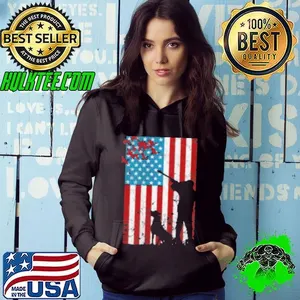 Duck Hunting Distressed Patriotic Gift American Usa Flag Shirt