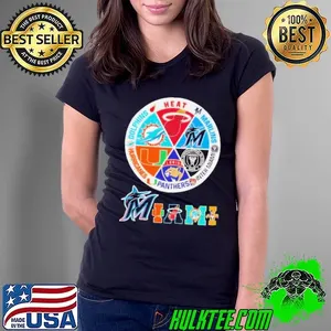 Miami Heat Marlins Inter Panthers Hurricanes Dolphins all sports logo graphic Best Selling shirt