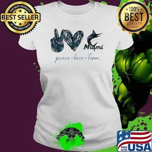 Miami Marlins Peace Love team shirt