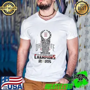 Ohio State Buckeyes Name Players Cup CFP Champions 2025 Shirt