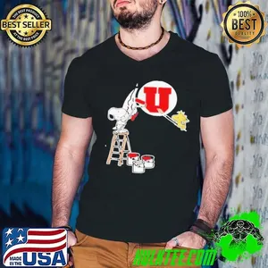 Peanuts painting Utah Utes logo shirt