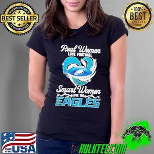 Real women love football smart women love Eagles heart lights shirt